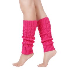 PRICES MAY VARY. Good-quality and Comfortable Material: The 80s leg warmers are made of premium Acrylic fibers. Leg warmers for women 80s are soft, warm and durable. Lines on the 80s leg warmers for women are delicate. The colors of neon leg warmers for women 80s are bright and vibrant. Exquisite knitting technology makes hot pink leg warmers more firm and not easy to be broken. Neon Leg Warmers Size: Length: 15.7" / 40cm. Maximum calf circumference: 15”. Pink leg warmers have good quality. Free Fall Season Pink Stretch Knee-high Socks, Fitted Pink Knee-high Socks For Winter, Fitted Pink Knee-high Winter Socks, Stretch Mid-calf Winter Stockings, Footless Pink Leg Warmers, Pink Fitted Leg Warmers For Fall, Fitted Pink Knee-high Socks For Fall, Pink Thigh High Hosiery For Winter, Trendy Pink Knee-high Socks For Winter