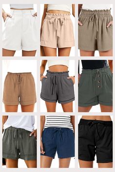 Shop the best women's shorts on Amazon to update your summer fashion. From flattering paper bag waist styles to structured tailored shorts, these options are perfect for casual and dressy looks. The belted bow or drawstring paper bag waist shorts pair beautifully with tucked-in tops or bodysuits, while the tailored Nautica shorts offer comfort and versatility. For a chic look, choose pleated trouser shorts paired with a tank, blouse, or blazer. Discover these top-rated shorts summer outfits Casual Shorts With Pleated Waist, Casual Non-stretch Vacation Shorts, Versatile Compressive Shorts For Summer, Adjustable Waist Solid Shorts With Built-in Shorts, Summer Shorts With 5-inch Inseam And Belt Loops, Latest Summer Fashion, Summer Shorts Outfits