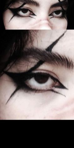 Eyeliner Idea, Maquillage Goth, Goth Eye Makeup, Funky Makeup, Punk Makeup, Cute Eye Makeup, Graphic Makeup, Swag Makeup, Emo Makeup