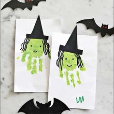 halloween crafts for kids with handprints and bats