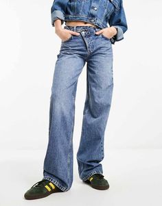 Jeans by ASOS DESIGN Denim of the decades Slim through the hips​ Wide-leg silhouette​ High rise Zip fly Five pockets Dark Wide Leg Jeans, Jean Large, Dad Jeans, Winter Party Dress, Jumpsuit Shorts Rompers, Black Long Sleeve Dress, Long Sleeve Floral Dress, Long Black Dress, Satin Slip Dress