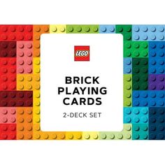 lego brick playing cards 2 - deck set in assorted colors and shapes with instructions