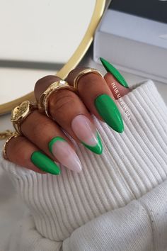 Fire Nails, Dream Nails, Funky Nails, Pretty Acrylic Nails, Chic Nails, Cute Acrylic Nails, Green Nails, Swag Nails