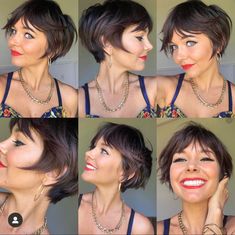 "bixie" Haircut 2022 Brunette, How To Style A Short Shag Haircut Fine Hair, Long Pixie Short Bangs, Shaggy Short Hair Oval Face, Blonde Balayage Pixie Hair, Long Pixie Haircut Square Face, Brunette Hair Pixie, French Pixie Haircut Straight Hair, Layered Pixie Bob With Bangs