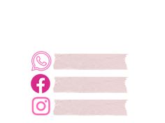 the logo for social media is shown in pink and white