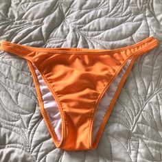 Cheeky High Sides Bottoms Nwot Never Worn Size L Tags Snipped Tho.. Stretch Orange Bottoms For Beach Party, Trendy Fitted Swim Briefs, Trendy Fitted Swimwear Brief, Trendy Fitted Brief Swimwear, Womens Swim, Swimming, Orange, Women Shopping, Color