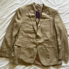 Ralph Lauren Purple Label Mens Blazer Jacket 70% Wool New With Tags Designer Long Sleeve Sport Coat With Welt Pockets, Designer Long Sleeve Sport Coat For Spring, Designer Long Sleeve Sport Coat For Business Casual, Ralph Lauren Purple Label Suits, Mens Dinner Jacket, Grey Wool Suit, Mens Blazer, Ralph Lauren Blazer, Cashmere Blazer