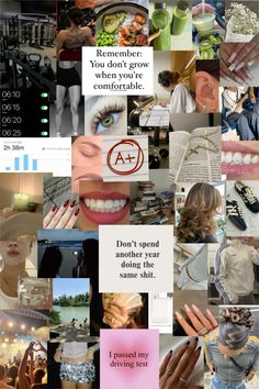 a collage of photos with words and pictures