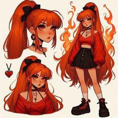 Oc With Orange Hair, Ginger Girl Art, Orange Hair Character Design, Character Art Cartoon, Character Art Orange Hair, Red Hair Oc Girl, 2024 Hair Trends For Women, 2024 Hair Trends