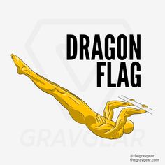 the dragon flag logo is shown in black and yellow, with an image of a man diving