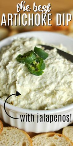 the best artichoke dip with jalapenos is an easy appetizer