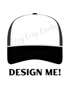 Trucker hat bar design template! White Trucker Hat With Graphic Print For Streetwear, White Graphic Print Trucker Hat For Streetwear, Trucker Hat With Graphic Print, Graphic Print Trucker Hat, Black Trucker Hat With Graphic Print, Black Graphic Print Trucker Hat, Custom Black Snapback Hat With Flat Bill, Customizable Trucker Baseball Cap For Streetwear, Customizable Black Custom Snapback Hat