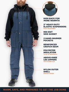 RefrigiWear Jackets | Comfort Rating: 10°F Water-repellent, ripstop coated nylon outershell Above-knee leg zippers with storm flap Just because it's lightweight doesn't mean it can't handle the workload. Cooler Wear™ Bib Overalls keep you warm and comfortable, even in the challenging conditions of working in coolers or on freezing outdoor jobsites. These insulated overalls are cut for comfort so you can get the job done without distraction. Bend, kneel and reach while you stay perfectly warm, th Practical Nylon Outerwear For Outdoor Work, Winter Waterproof Ripstop Outerwear, Technical Fitted Outerwear For Outdoors, Blue Winter Outerwear For Outdoor Work, Solid Nylon Outerwear For Outdoor Work, Navy Nylon Functional Outerwear, Durable Midweight Nylon Outerwear, Winter Ripstop Outerwear With Pockets, Midweight Nylon Outerwear With Pockets