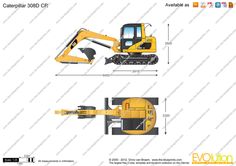 an image of the back end of a bulldozer with measurements and details on it