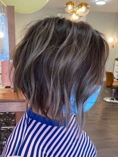 Mushroom Hair Color Short, Mushroom Brown Hair Color With Gray, Mushroom Bronde Balayage Brunette, Dark Brown To Ash Blonde Balayage Short, Mushroom Brown Gray Blending, Mushroom Brown Bob Hair, Subtle Balayage Short Hair, Grey Brown Hair Balayage, Mushroom Brown Short Hair