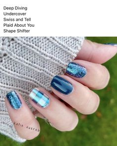 Black Plaid Nails, Clear Nail Designs, Fresh Manicure, Nail Color Combos, Shape Shifter, Star Nail Art, Double Agent, Deep Diving, Plaid Nails