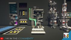 Minecraft Research Facility, Minecraft Cyberpunk Ideas, Minecraft Factory Interior, Minecraft Cyberpunk House, Cyberpunk Minecraft Builds, Minecraft Laboratory Ideas, Minecraft Spaceship, Minecraft Lab, Cyberpunk Minecraft