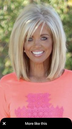 Medium Length Platinum Blonde Hair With Layers, Shoulder Length Hair With Volume, Mom Cut 2023, Flicked Bob, Blonde Lob With Bangs, Blonde Medium Length Haircut, Medium Length Haircut Blonde, Medium Length Haircut For Men, Bangs For Older Women