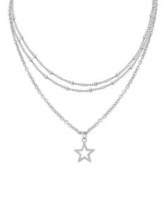 PRICES MAY VARY. Y2K GRUNGE EMO LAYERED STAR NECKLACE: The star symbol is associated with guidance, protection, and enlightenment. It is also a symbol of hope, good luck, and aspirations. The Star Choker Necklace is a great addition to your collection MATERIALS: Meticulously crafted from high-quality titanium steel SIZE & LENGTH: The Silver Star Pendant measures 0.59 inches in width, 0.59 inches in length. The first chain length is 14.5 inches, the second chain length is 15.3 inches, the third c Pictures Of Necklaces, Grunge Accessories Necklaces, Chain Necklaces Women, Silver Star Jewelry Aesthetic, Y2k Silver Necklace, Y2k Necklace Aesthetic, Silver Necklace Grunge, Cute Y2k Accessories, Basic Silver Jewelry