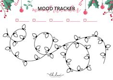 a christmas card with the words mood tracker on it