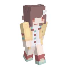 an image of a pixel art character in white and brown clothes with his hands on his hips