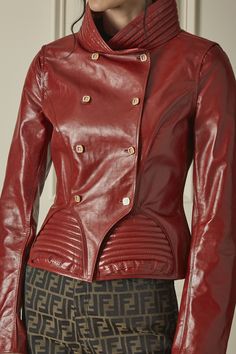 Find FENDI Goat Leather Moto Jacket on Editorialist. Fendi Red Goat Leather Moto Jacket Designer Red Leather Jacket, Luxury Red Moto Biker Jacket, Red Leather Moto Jacket, Luxury Red Biker Jacket With Zipper Closure, Luxury Fitted Red Leather Jacket, Fendi Jacket, Red Jacket Leather, Leather Moto, Leather Moto Jacket