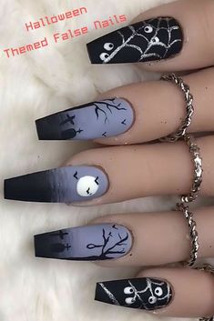 Black Halloween Nails, Cute Halloween Nails, Gothic Nails, Nails Halloween