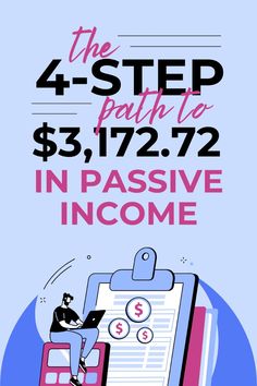 an advertisement for the 4 step path to $ 3, 722 in passive income