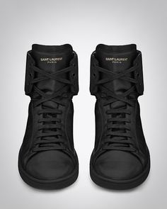 Saint Laurent Sneakers. So good Saint Laurent Sneakers, Black High Top Sneakers, Mode Shoes, Black High Tops, Saint Laurent Paris, Crazy Shoes, Sneaker Collection, Classic Leather