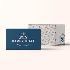 two boxes of paper boat on a white background