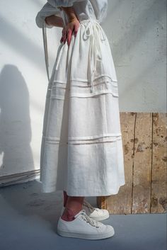 https://stitchingpoetry.com/shop/p/benjamin-skirt-pure-white Wardrobe Architect, Winter Girls, European Linens, French Seam, Pure White, Czech Republic, Diy Sewing, Midi Skirt, Outfit Inspirations