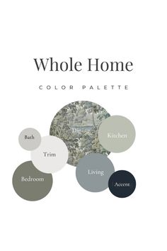 the color scheme for whole home is shown in black, white and gray colors with different names