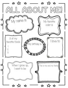 all about me worksheet