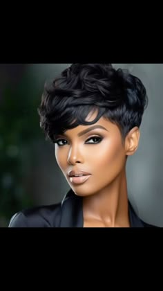 For you, Yay or Nay? Drop your thoughts below! #BlackHairMagic #AfroGoddessGlow #CrownOfCurlsNCoils #MelaninHairMoods | Instagram Crochet Straight Hair, Hally Berry, Edgy Pixie Hairstyles, Younger Hair, Black Girls Hair, Black Women Short Hairstyles, Short Weave, Short Hair Pixie Cuts