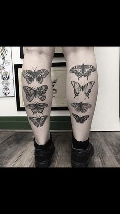 a person with tattoos on their legs