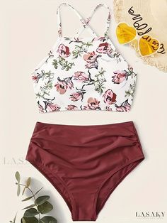 Floral Tankini, Swimsuits Outfits, Cute Swimsuits, Swimsuits High Waisted, Floral Print Tops, Swimsuit Cover Ups, Swimwear Outfit, Swimwear Fashion, Women Swimsuits