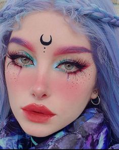 Extreme Make-up, Teknik Makeup, Kawaii Makeup, Face Art Makeup, Moon Aesthetic, Fairy Makeup, Dope Makeup, Makijaż Smokey Eye