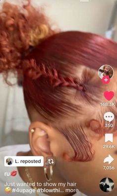 2 Braids With Slick Back Natural Hair, Valentine’s Day Hairstyles Natural Hair, Hairstyles With Your Natural Hair, Slick Back Bun With Braiding Hair, Girlfriend Hairstyles, Cute Buns Hairstyles, Heart Slick Back Bun, Heart Bun With Curls, Simple Cornrow Hairstyles