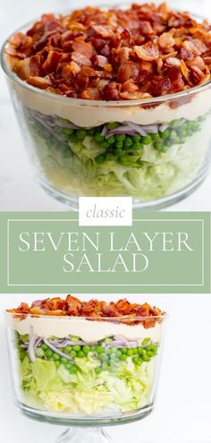 two different salads with bacon and lettuce in them