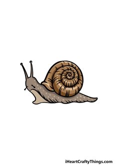 a snail with its head in the air and it's tail curled up to the ground