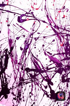 an abstract painting with purple and red colors