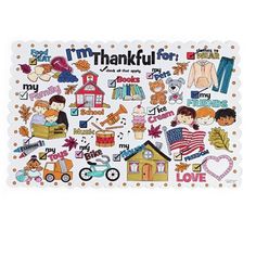 a sticker sheet that says i'm thank for all of us in different languages