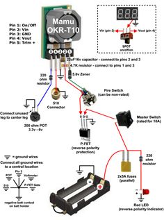 an electronic device is shown with instructions for the wiring and parts to use in this project