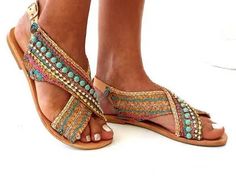 Buy More, SAVE More!

Style: ethnic style
Upper material: artificial PU
Toe shape: herringbone
Popular elements: ribbons
Size: 34, 35, 36, 37, 38, 39, 40, 41, 42, 43 Make Sandals, Bohemian Flat, Travel Flats, Boho Sandals, Beaded Flats, Handmade Sandals, Buckled Heels, Comfortable Flats, Comfortable Sandals