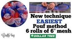 an ad for dollar tree with red, white and blue mesh