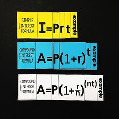 three different types of labels on a black background