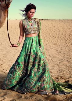 Shop Traditional Green Lehenga with short blouse at our online store nameerabyfarooq.com For More Details Call / Whatsapp Us Now: +1-732-910-5427 Emerald Green Indian Outfit, Green Indian Outfit, Green Bridal Lehenga, Green Lehenga Choli, Indian Bridal Lehenga, Green Lehenga, Embellished Shorts, Indian Bridal Wear, Pure Chiffon