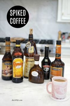 there are many different types of coffee on the counter