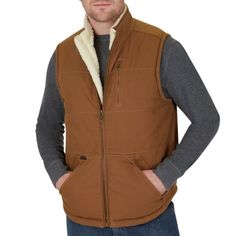 Great Vest To Give You That Added Layer Of Warmth When You Dont Want To Wear A Jacket! The Lee Men's Sherpa Lined Workwear Vest Is Great For That Everyday Outdoor Guy. With A Durable Duck Canvas Outer Shell, Fully Lined With Sherpa, This Vest Will Keep You Warm As You Go About All Of Your Outdoor Activities From Work To Play. This Vest Has A Kangaroo Pocket, Lined With Sherpa, To Keep Your Hands Warm Along With Two Additional Interior Pockets And A Zipper Pocket On The Chest. Plenty Of Space To Brown Outerwear With Side Pockets For Outdoor Activities, Fleece-lined Outerwear For Outdoor Work In Fall, Winter Utility Vest For Outdoor Work, Brown Outerwear With Pockets For Outdoor Work, Weatherproof Outerwear For Outdoor Work In Fall, Outdoor Fall Vest With Fleece Lining, Fall Outdoor Work Outerwear With Side Pockets, Fall Outerwear With Side Pockets For Outdoor Work, Winter Outdoor Brown Vest