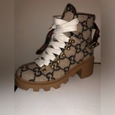 Wore Once (Price Negotiable) Shoes Gucci, Gg Logo, Gucci Shoes, Combat Boots, Bootie Boots, Ankle Boots, Gucci, Women Shoes, Wool